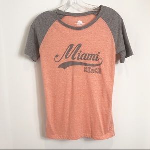 Miami Beach graphic T-shirt, ragland sleev…